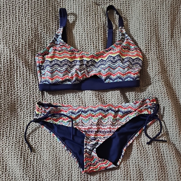 Mossimo Supply Co. Other - Mossimo Bikini Set Size M Colorful Tribal Print Tie Side Bottoms